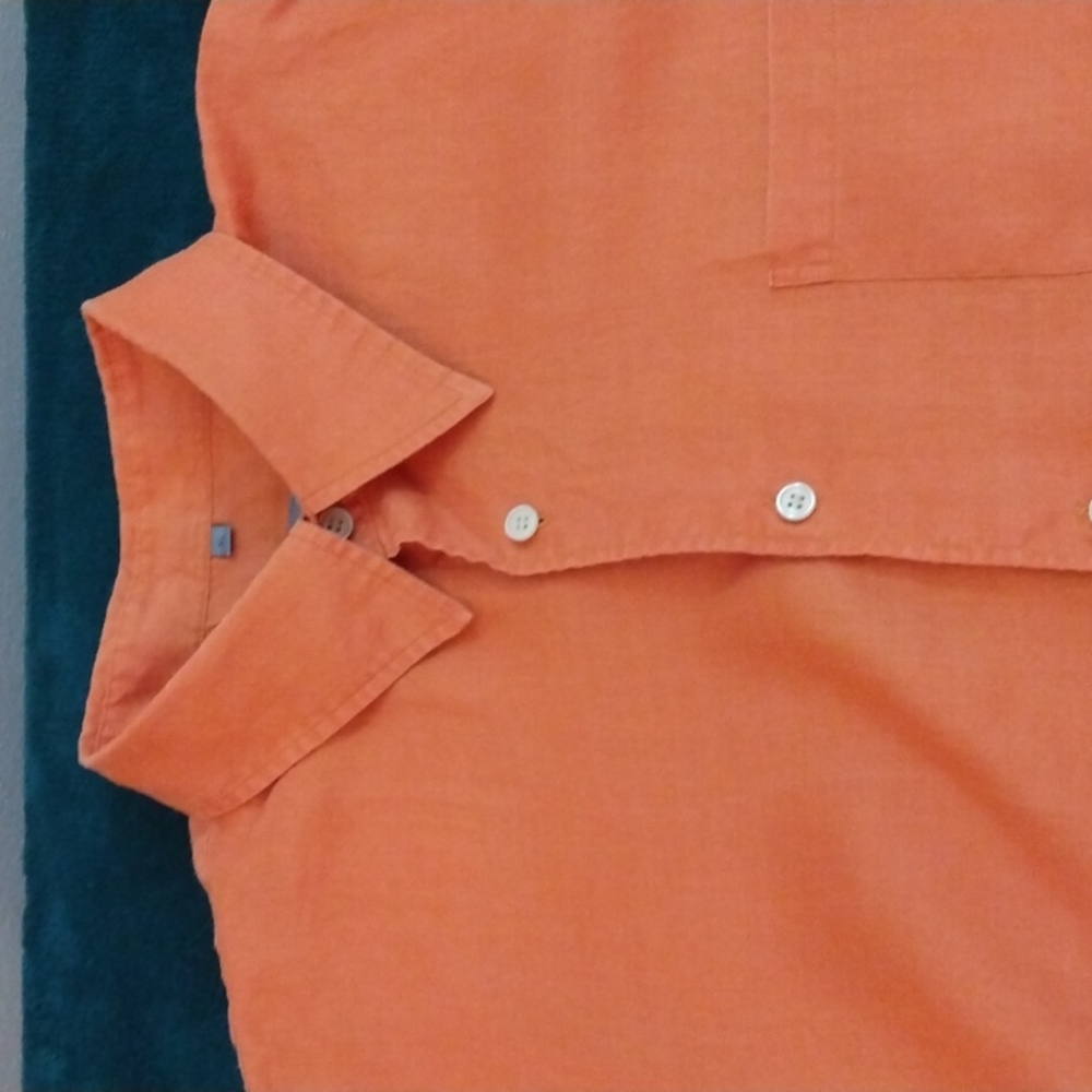 Montego XL Orange Linen Summer Shirt